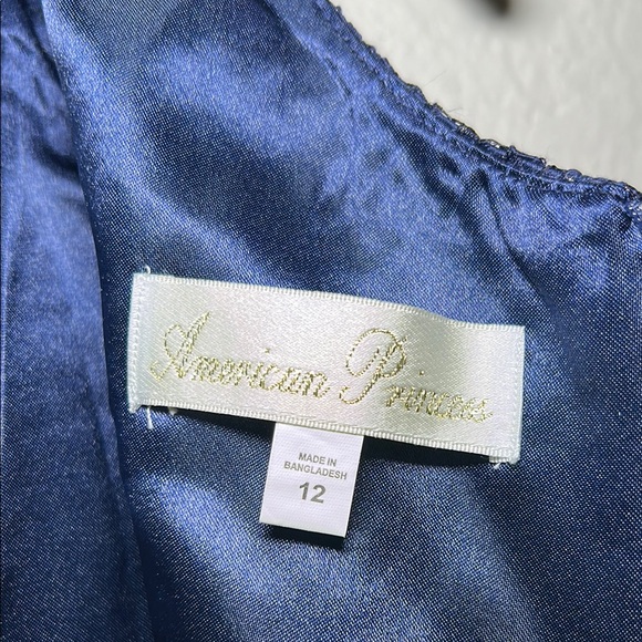 American Princess Blue Fit and Flare Sleeveless Dress for Weddings - Picture 8 of 8